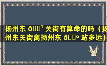 扬州东 🌹 关街有算命的吗（扬州东关街离扬州东 🐺 站多远）